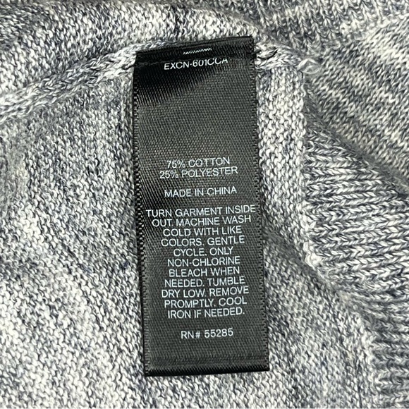 NWT Express Mens Crew Neck Striped Knit Sweater Top Grey Navy Blue - Picture 10 of 11